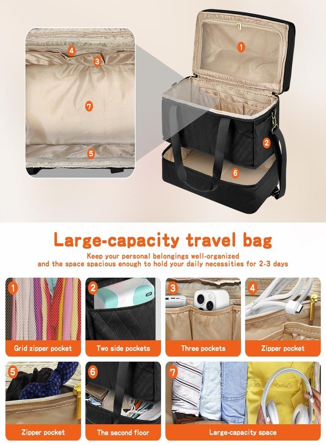 Jenlan Women's Weekender Duffle Bag - Personal Item Bag for Airplanes with Shoe Compartment & Toiletry Bag | Overnight Bag for Travel, Yoga, Hospital, Gym | Adjustable Shoulder Strap - Image 4